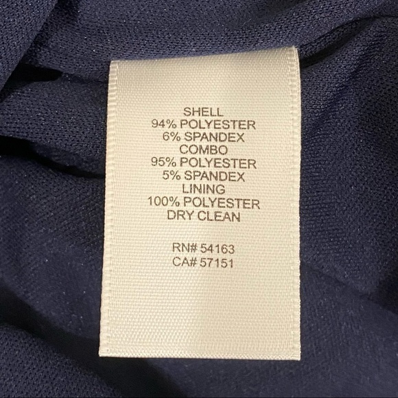 Eliza J Ruffle Shoulder Cocktail Dress Navy Scuba Crepe Wedding Evening Party - Picture 13 of 14